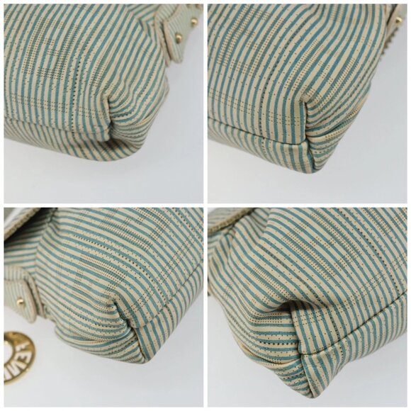 FENDI Zucca Canvas Chef bag Shoulder Bag Blue Gold Auth - Picture 16 of 16